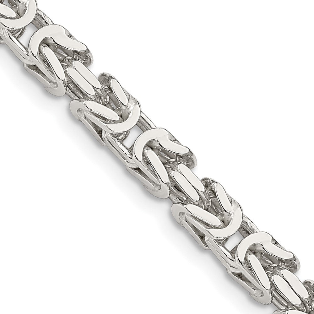 Sterling Silver 4.25mm Byzantine Chain Necklace 20"