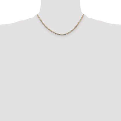 14k Tri-color Gold 3.2mm Valentino Chain Necklace 16"