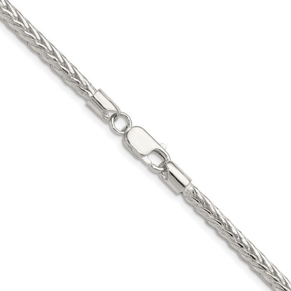 Sterling Silver 3.8mm Diamond-cut Round Franco Chain Necklace 22"