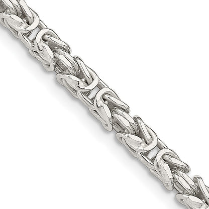 Sterling Silver 3.25mm Byzantine Chain Necklace 20"