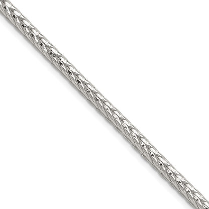 Sterling Silver 3.8mm Diamond-cut Round Franco Chain Necklace 22"