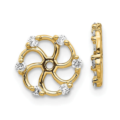 14k Yellow Gold AA Diamond Earring Jacket