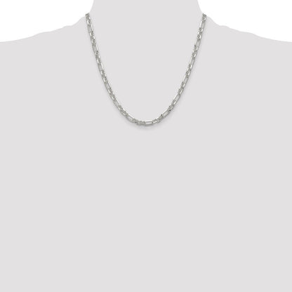 Sterling Silver Diamond-Cut 3 Short Plus 1 Long Cable Link Chain Necklace 20"