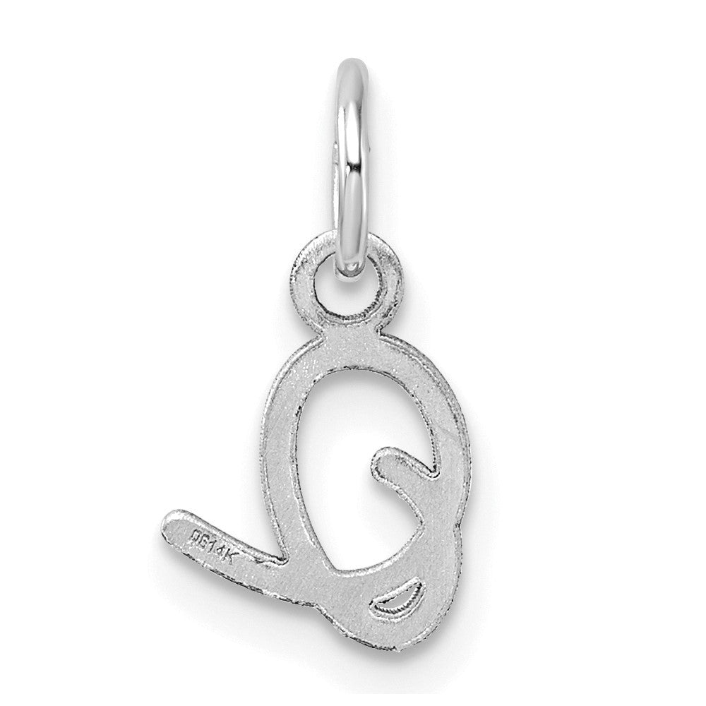 14k White Gold Uppercase Letter O Initial Charm Pendant