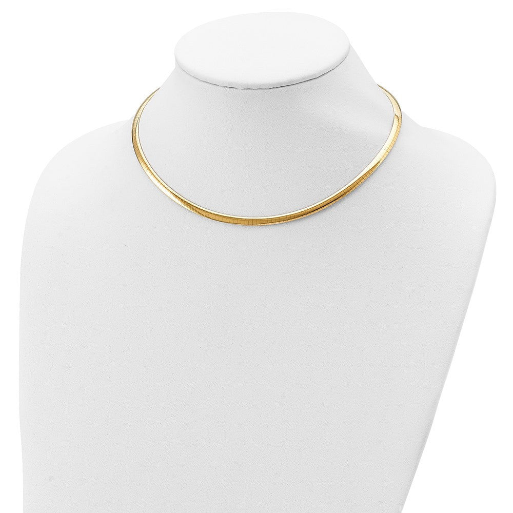Sterling Silver Gold-plated Reversible Cubetto Chain Necklace 18" w/2in ext