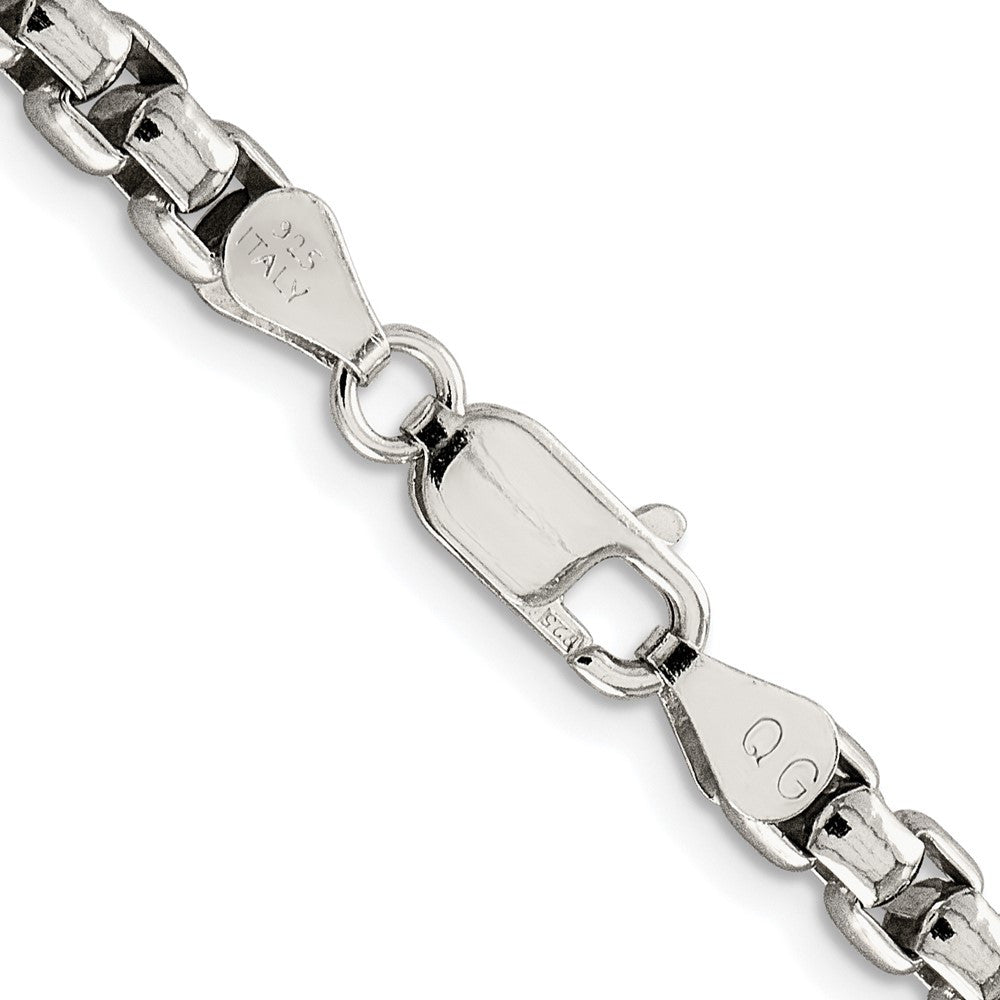 Sterling Silver Rhodium-plated 5.2mm Round Box Chain Necklace 22"