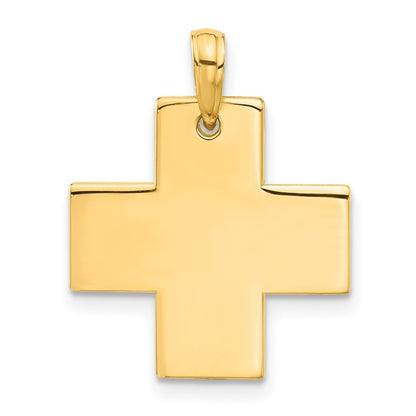 14k Yellow Gold Polished Cross Pendant