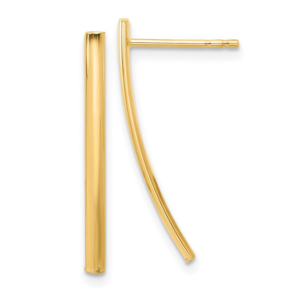 14k Yellow Gold Polished Bar Dangle Earrings