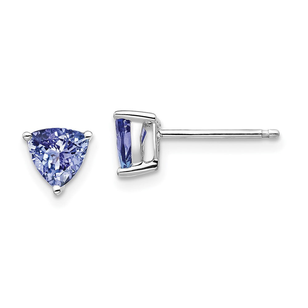 14k White Gold Trillion Tanzanite Stud Earrings