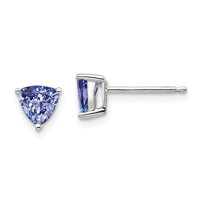 14k White Gold Trillion Tanzanite Stud Earrings