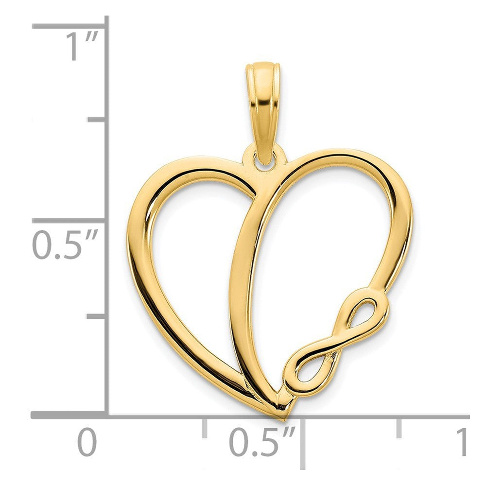 14k Yellow Gold Infinity Heart Charm Pendant