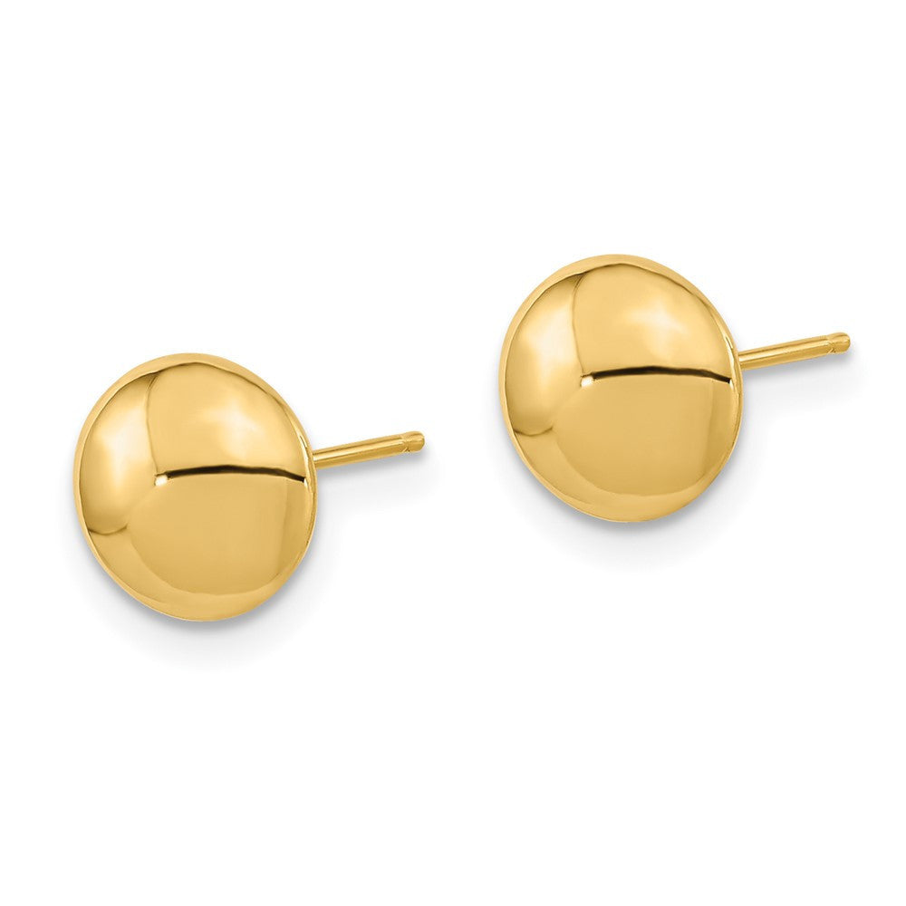 14k Yellow Gold Polished Button Stud Earrings