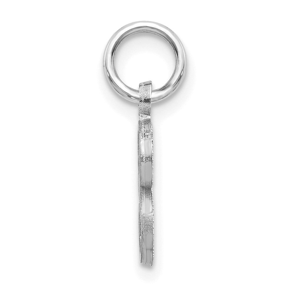 14k White Gold Diamond-cut Letter S Initial Charm Pendant