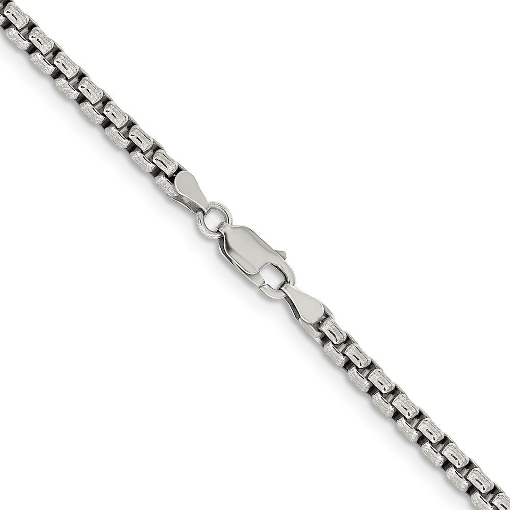 Sterling Silver Antiqued 3.6mm Round Box Chain Necklace 16"