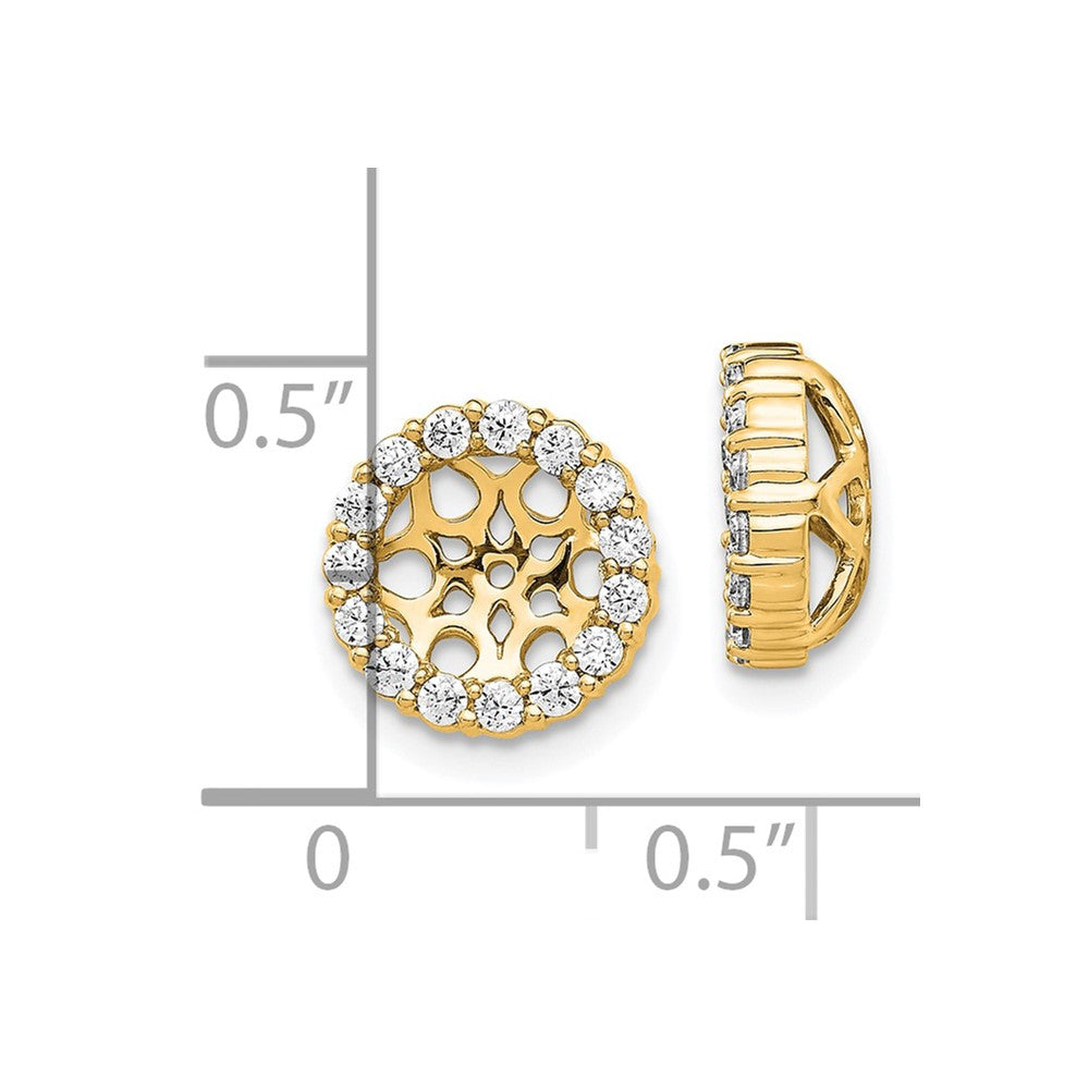 14k Yellow Gold Diamond Earring Jackets