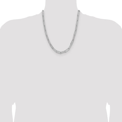 Sterling Silver Rhodium-plated Polished 6.5mm Paperclip Chain Necklace 22"