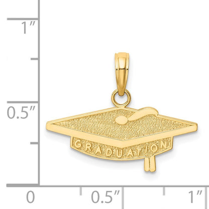 14k Yellow Gold GRADUATION Cap Charm Pendant