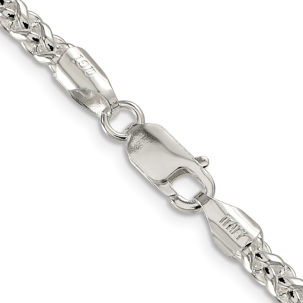 Sterling Silver 4mm Round Spiga Chain Necklace 24"