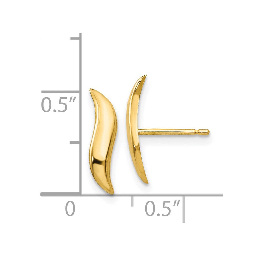 14k Yellow Gold Polished Fancy Button Stud Earrings