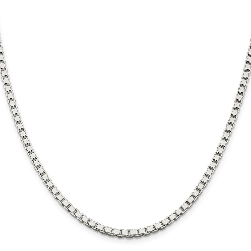 Sterling Silver 3mm Box Chain Necklace 24"