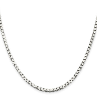 Sterling Silver 3mm Box Chain Necklace 24"