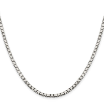 Sterling Silver 3.25mm Box Chain Necklace 24"