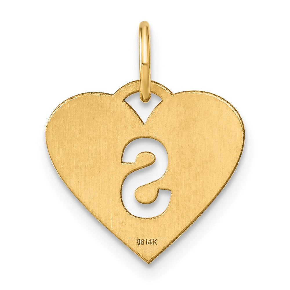 14k Yellow Gold Initial Letter S Initial Charm Pendant