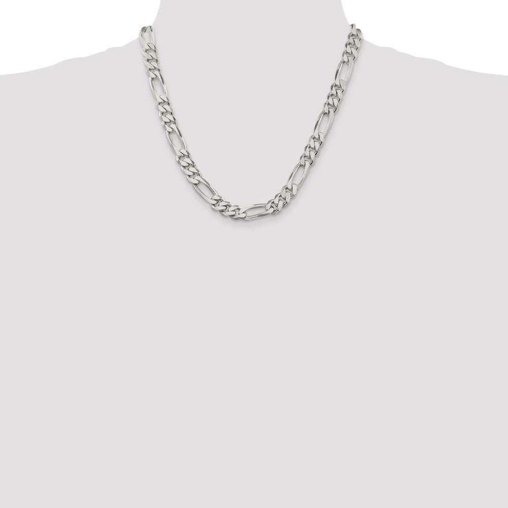 Sterling Silver 9mm Figaro Chain Necklace 20"