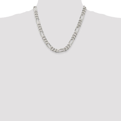 Sterling Silver 9mm Figaro Chain Necklace 20"
