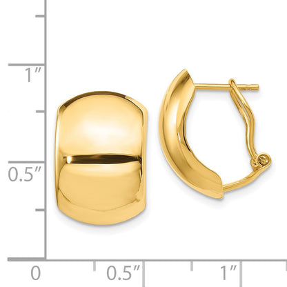 14k Yellow Gold Polished Omega Back Drop & Dangle Earrings