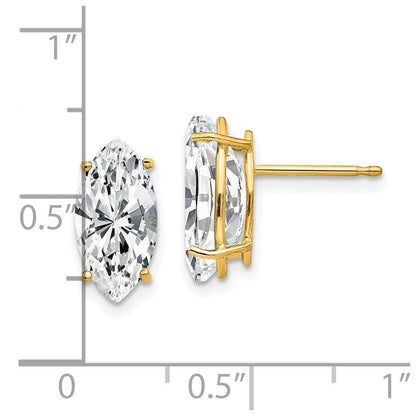 14k Yellow Gold 12x6mm Marquise Cubic Zirconia earring