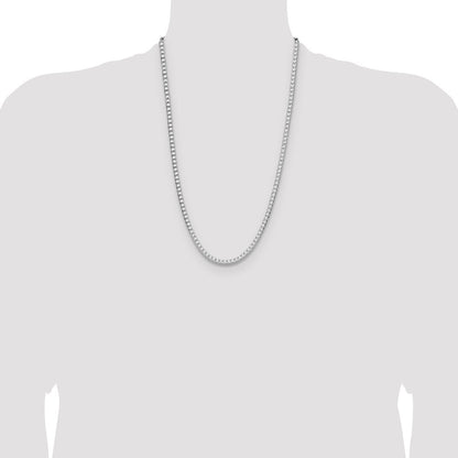 Sterling Silver 4.7mm Diamond-Cut Square Franco Chain Necklace 26"