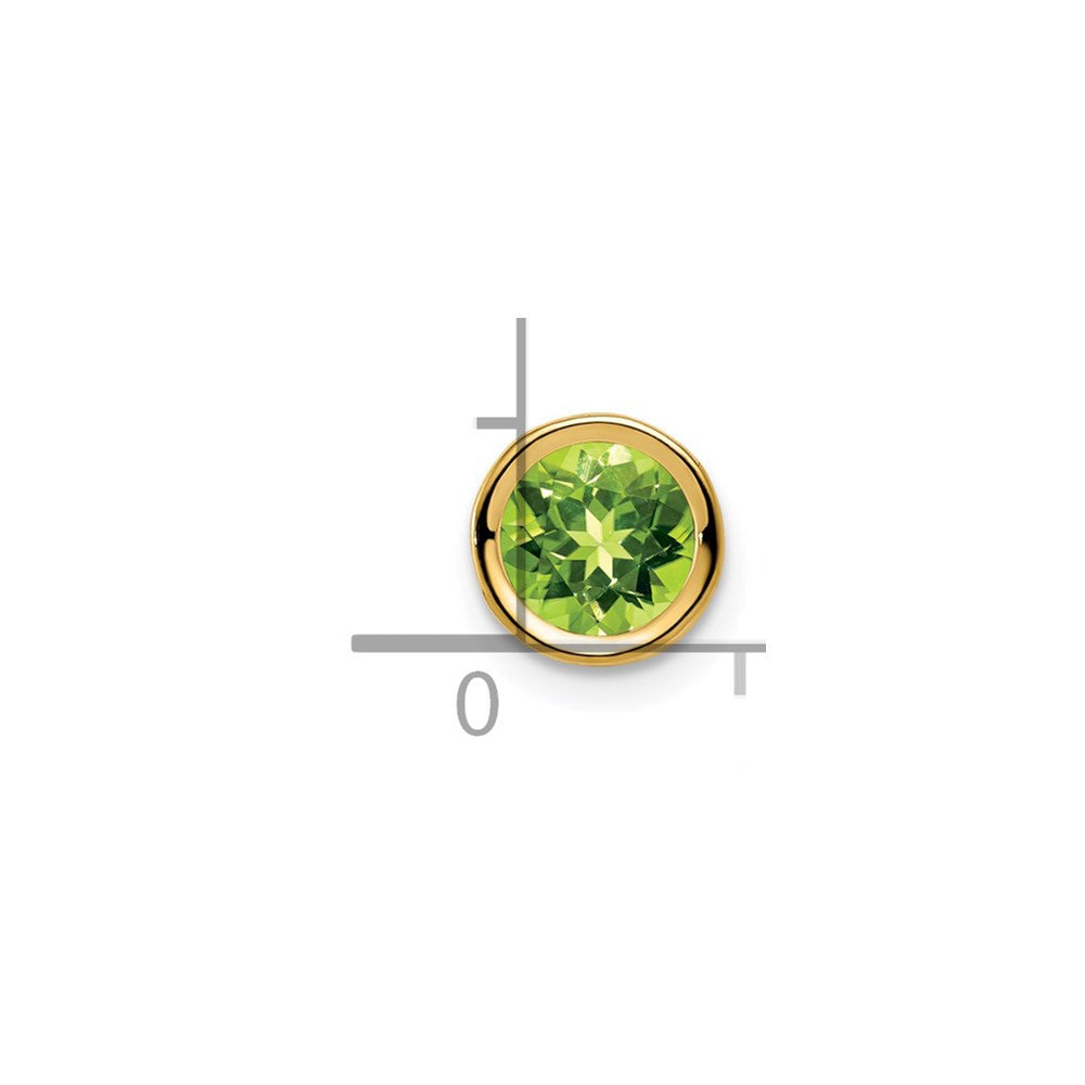 14k Yellow Gold 6mm Peridot bezel pendant