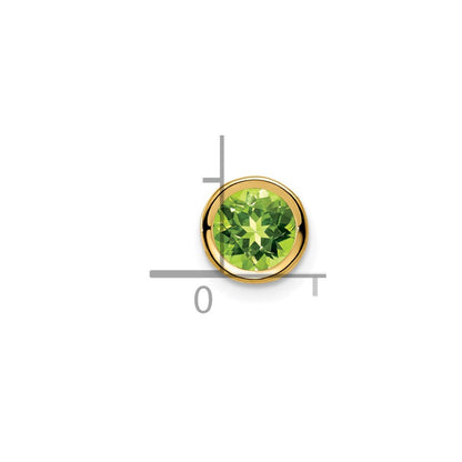 14k Yellow Gold 6mm Peridot bezel pendant