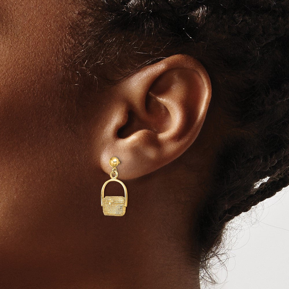 14k Yellow Gold Nantucket Basket Drop & Dangle Earrings