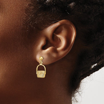 14k Yellow Gold Nantucket Basket Drop & Dangle Earrings