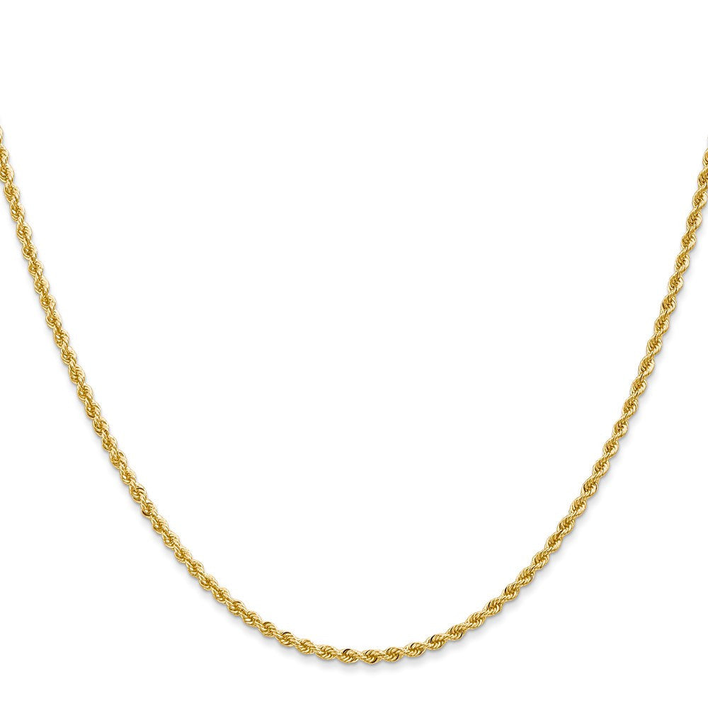 14k Yellow Gold 2mm Regular Rope with Lobster Clasp Chain Necklace 18"