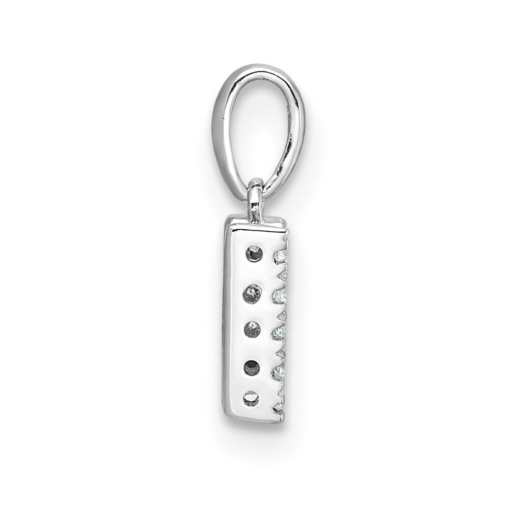 14k White Gold Diamond Letter W Initial with Bail Pendant