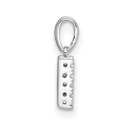 14k White Gold Diamond Letter W Initial with Bail Pendant
