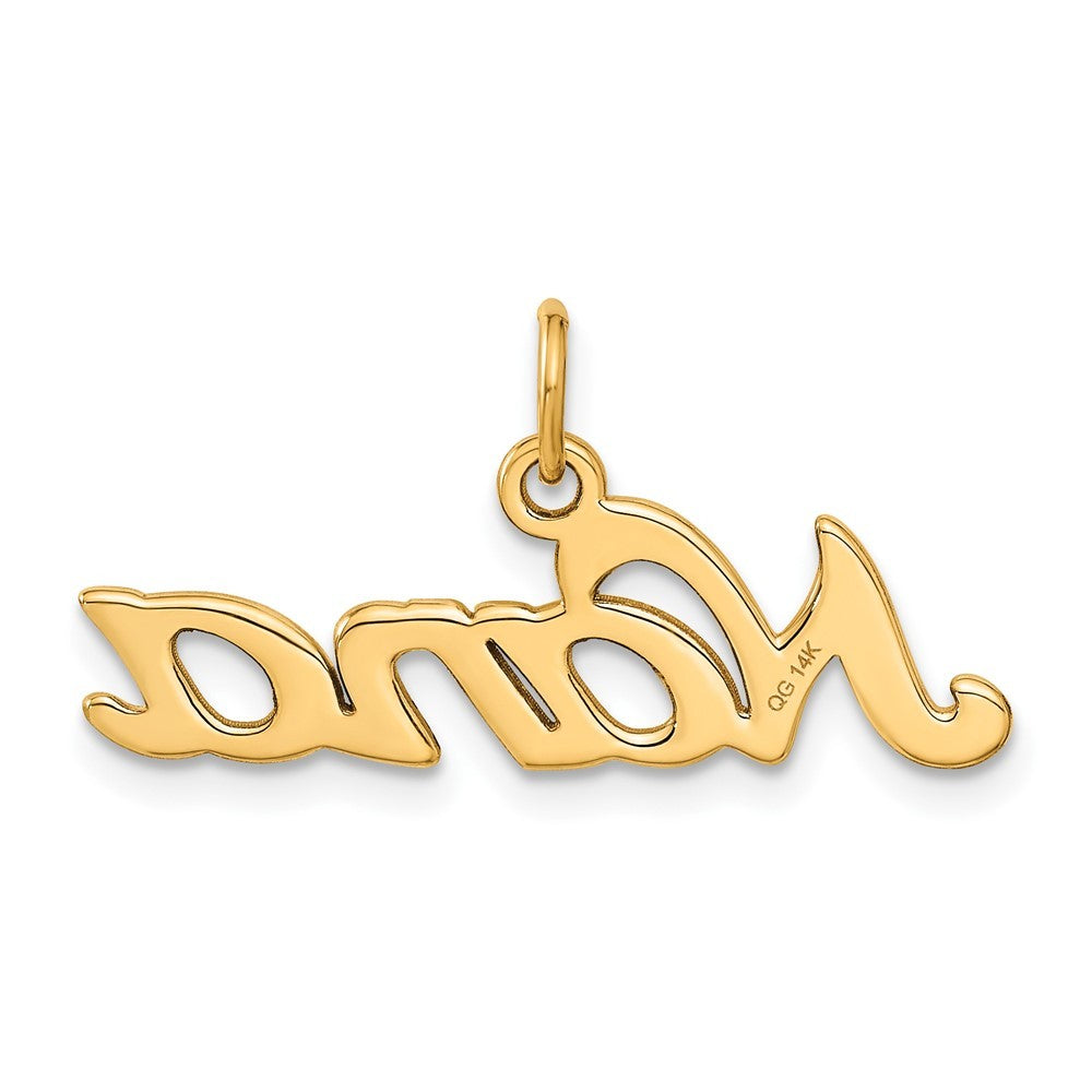 14k Yellow Gold Satin NANA Charm Pendant