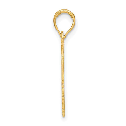 14k Yellow Gold MOMMY'S GIRL In Heart Banner Charm Pendant