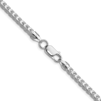 Sterling Silver 4.0mm Diamond-Cut Square Franco Chain Necklace 26"