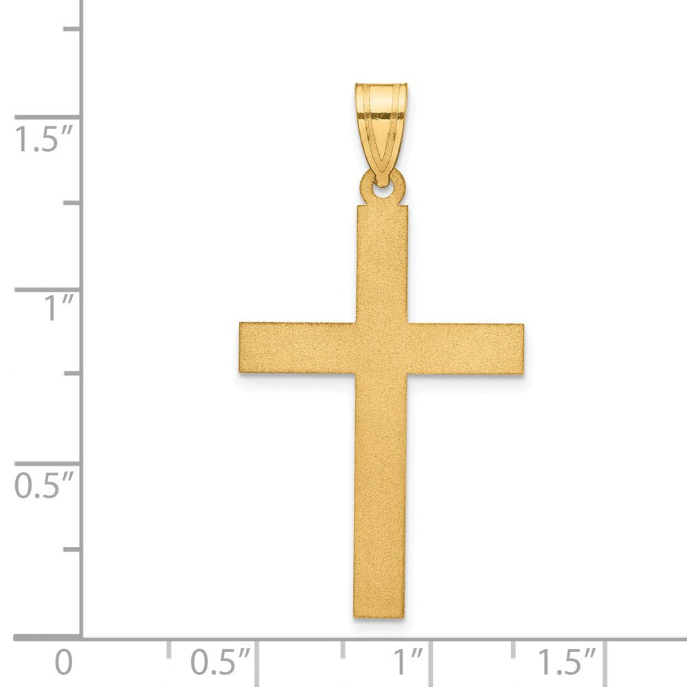 14k Yellow Gold Sandblasted Cross Pendant