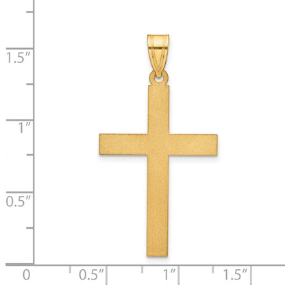 14k Yellow Gold Sandblasted Cross Pendant