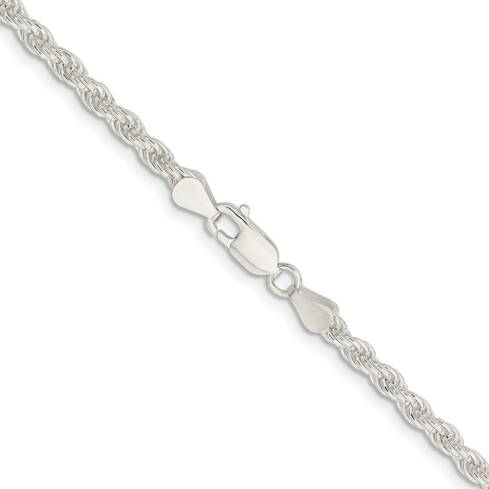 Sterling Silver Rhodium-plated 4.5mm Solid Rope Chain Necklace 20"
