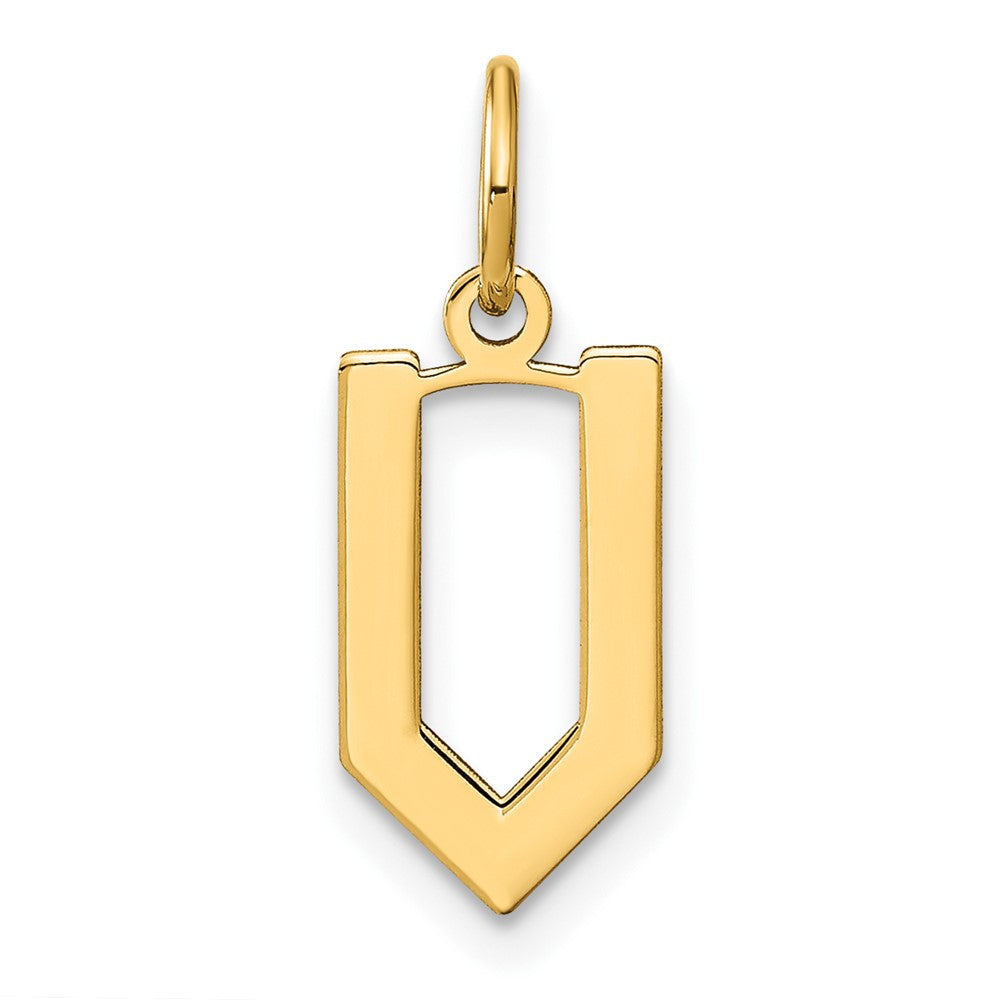 14k Yellow Gold Letter V Initial Pendant