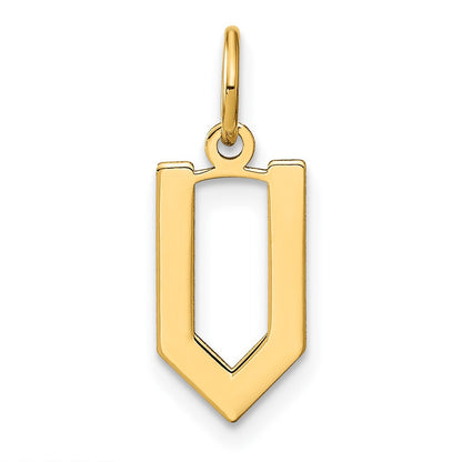 14k Yellow Gold Letter V Initial Pendant