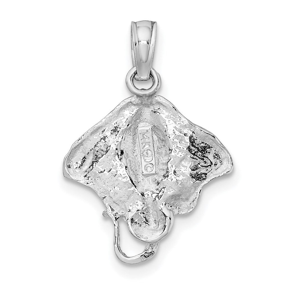 14k White Gold Stingray Charm Pendant