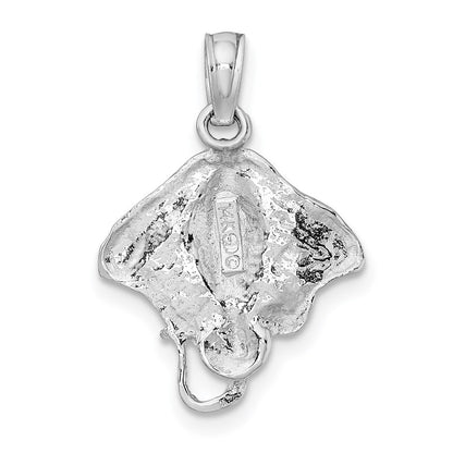 14k White Gold Stingray Charm Pendant