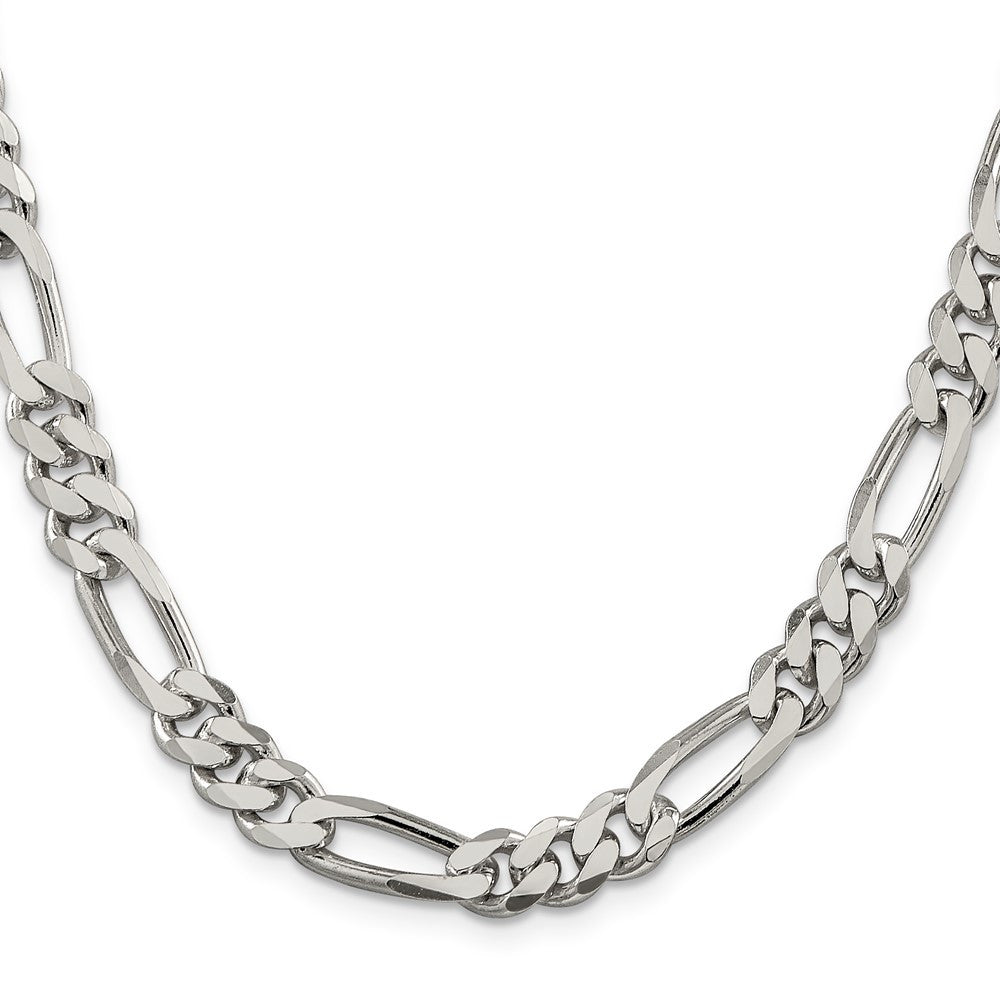 Sterling Silver 8mm Figaro Chain Necklace 36"